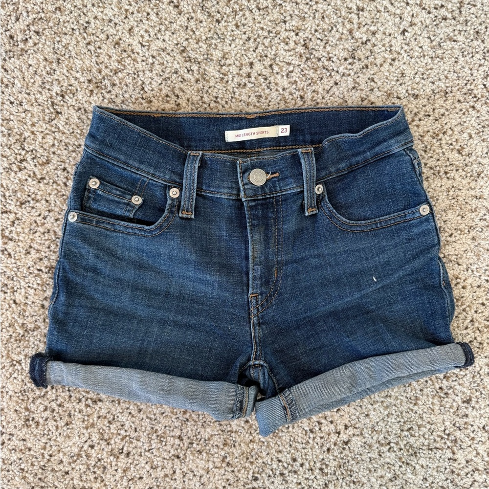 Levi’s Dark Blue Denim Mini Shorts